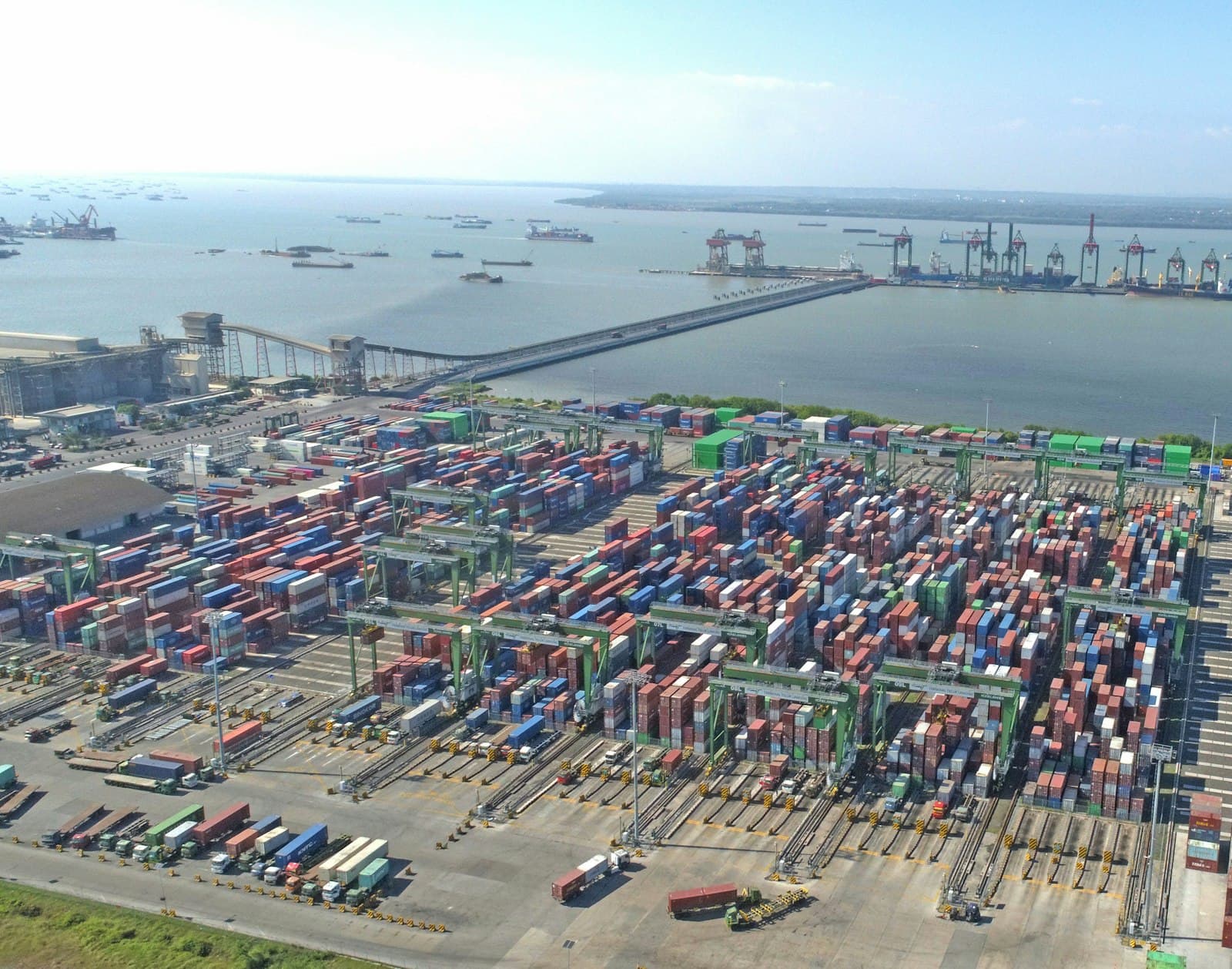 Aerial view of a container shipping port in China